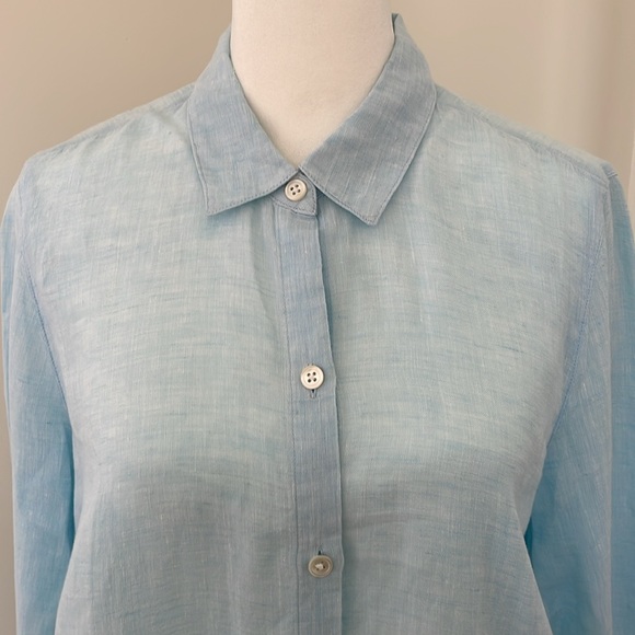 J Jill- blue long linen shirt- small - Picture 3 of 9